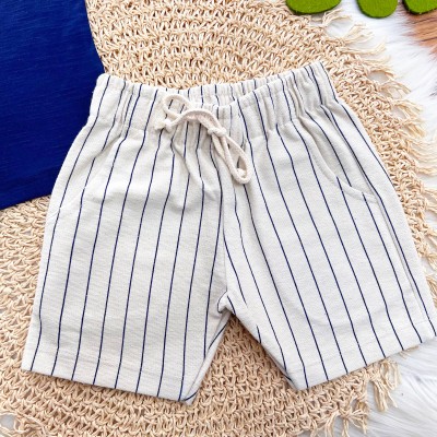 Conj. Camiseta Little Sailor e Bermuda - Marinho e Areia